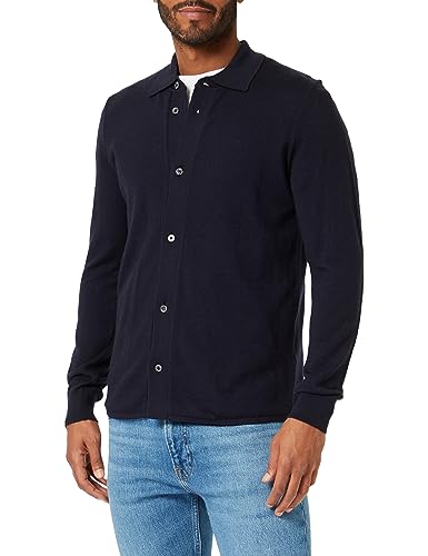 Seidensticker Herren Strickjacke mit Knopfleiste - Strickjacke mit geradem Schnitt - Bügelleicht - Kent-Kragen- Langarm - 100% Wolle, Blau von Seidensticker