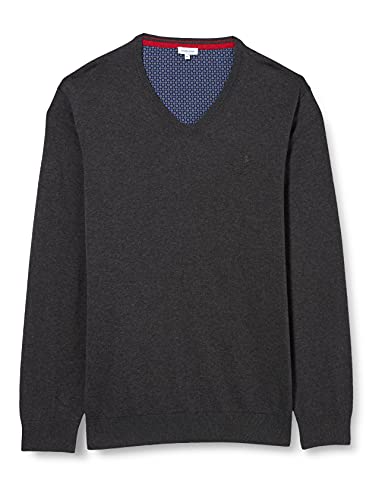 Seidensticker Herren Sweatshirt V-neck Pullover, Anthra Melange, M von Seidensticker