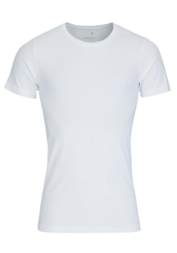 Seidensticker Herren T-shirt Rundhals Kurzarm Uni T-Shirt, Weiß (Weiß 1), 41 von Seidensticker