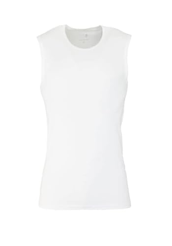 Seidensticker Herren T-Shirt - Regular Fit - Uni - Rundhals - Ohne Arm - Stretch Weiß (Weiß 01) XL von Seidensticker