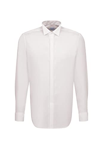 Seidensticker Herren Modern Fit Tuxedo Shirt Businesshemd, Beige (21 Ecru), 44 von Seidensticker