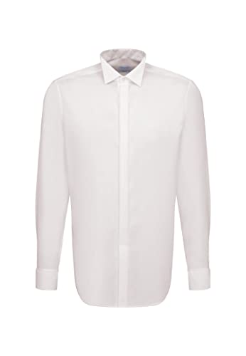 Seidensticker Herren Modern Fit Tuxedo Shirt Businesshemd, Beige (21 Ecru), 48 von Seidensticker