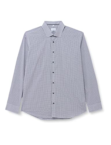 Seidensticker Men's Extra Slim Fit Langarm Hemd Shirt, Grau, 41 von Seidensticker