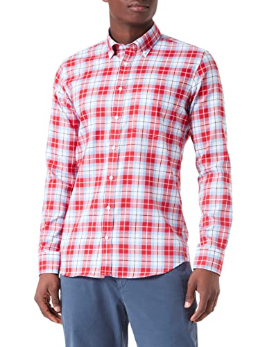 Seidensticker Men's Extra Slim Fit Langarm Hemd Shirt, Rot, 39 von Seidensticker