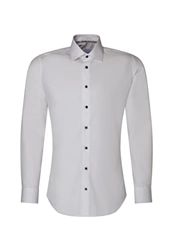 Seidensticker Men's Extra Slim Fit Langarm Hemd Shirt, Weiß, 38 von Seidensticker