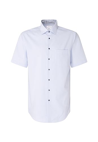 Seidensticker Men's Regular Fir Kurzarm Hemd Shirt, Hellblau, 39 von Seidensticker