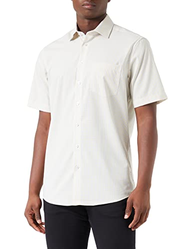 Seidensticker Men's Regular Fit Kurzarm Hemd Shirt, Gelb, 43 von Seidensticker