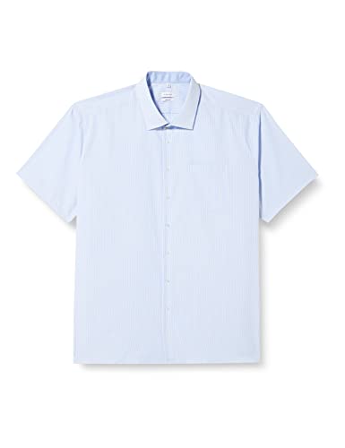 Seidensticker Men's Regular Fit Kurzarm Hemd Shirt, Hellblau, 44 von Seidensticker