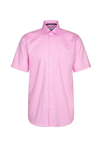 Seidensticker Men's Regular Fit Kurzarm Hemd Shirt, Rosa, 39 von Seidensticker