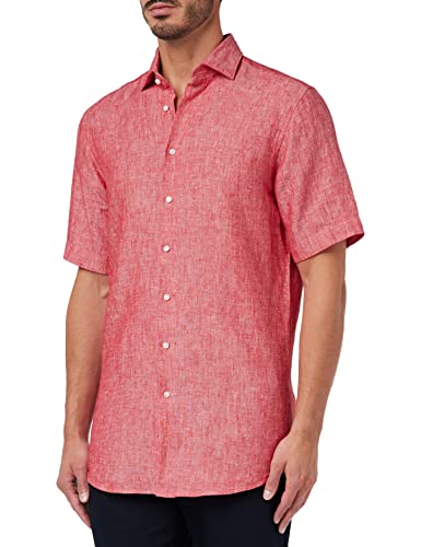 Seidensticker Men's Regular Fit Kurzarm Hemd Shirt, Rot, 41 von Seidensticker