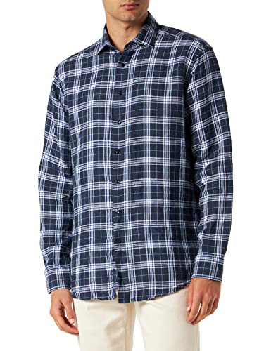 Seidensticker Men's Regular Fit Langarm Hemd Shirt, Dunkelblau, 42 von Seidensticker