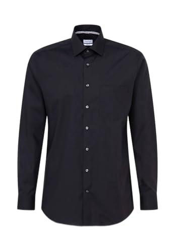 Seidensticker Men's Regular Fit Langarm Hemd Shirt, Dunkelgrau, 39 von Seidensticker