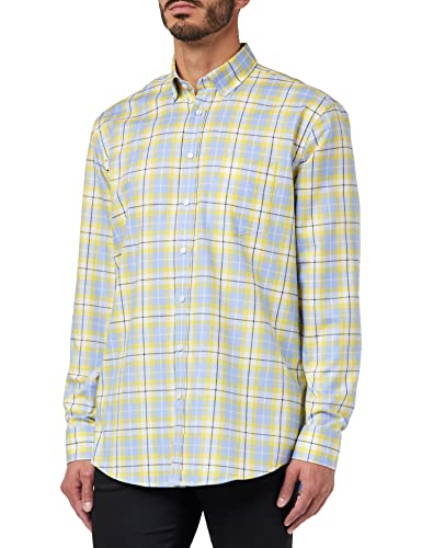 Seidensticker Men's Regular Fit Langarm Hemd Shirt, Gelb, 45 von Seidensticker
