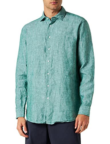 Seidensticker Men's Regular Fit Langarm Hemd Shirt, Grün, 40 von Seidensticker