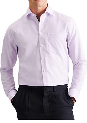 Seidensticker Men's Regular Fit Langarm Hemd Shirt, Purple, 46 von Seidensticker