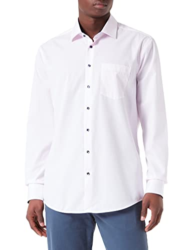 Seidensticker Men's Regular Fit Langarm Hemd Shirt, Rosa, 38 von Seidensticker