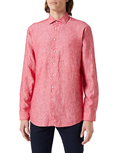 Seidensticker Men's Regular Fit Langarm Hemd Shirt, Rot, 38 von Seidensticker