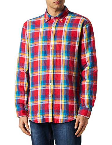 Seidensticker Men's Regular Fit Langarm Hemd Shirt, Rot, 43 von Seidensticker