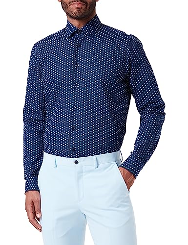 Seidensticker Men's Regular Fit Langarm Hemd Shirt, Türkis, 39 von Seidensticker