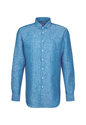 Seidensticker Men's Regular Fit Langarm Hemd Shirt, Türkis, 45 von Seidensticker