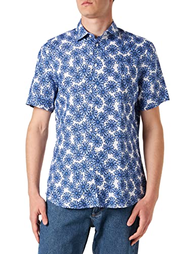 Seidensticker Men's Shaped Fit Kurzarm Hemd Shirt, Blau, 44 von Seidensticker