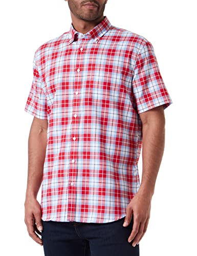 Seidensticker Men's Shaped Fit Kurzarm Hemd Shirt, Rot, 41 von Seidensticker