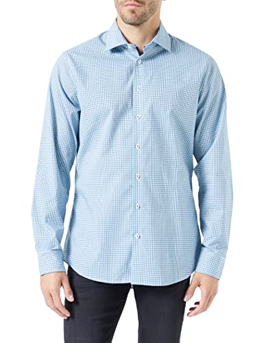 Seidensticker Men's Shaped Fit Langarm Hemd Shirt, Türkis, 43 von Seidensticker