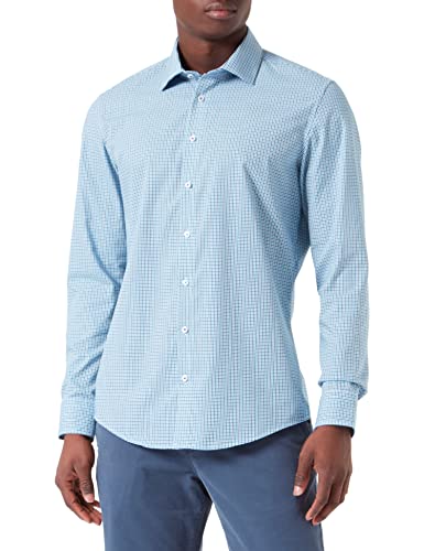 Seidensticker Men's Slim Fit Langarm Kragen Hemd Shirt, Türkis, 40 von Seidensticker