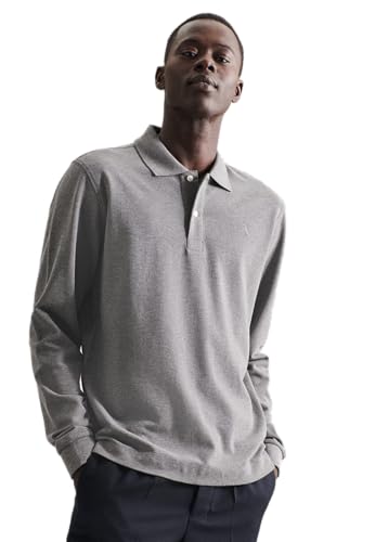 Seidensticker Men's Slim Fit Poloshirt Langarm Polo Shirt, Grau, M von Seidensticker
