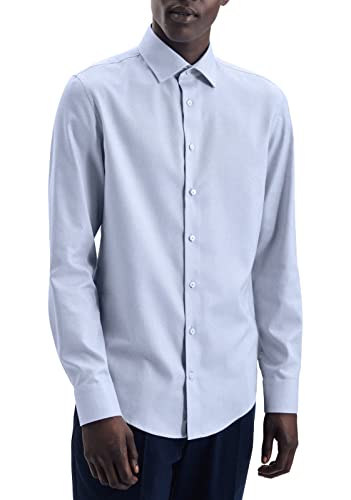 Seidensticker Herren Business-Hemd - Extra Slim Fit - Bügelfrei - Kent-Kragen - Langarm - Karo - Patch - 100% Baumwolle , lichtblauw43 von Seidensticker