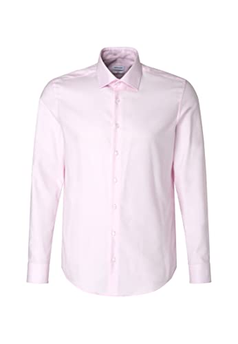 Seidensticker Slim Hemd Langarm Haifischkragen Twill rosa Größe 39 von Seidensticker