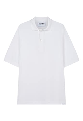 Seidensticker Studio Unisex T-Shirt Polohemd, Weiß, L von Seidensticker