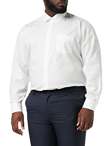 Seidensticker Herren Business-Hemd - Comfort Fit - Bügelfrei - Kent-Kragen - Langarm - 100% Baumwolle, Wit50 von Seidensticker