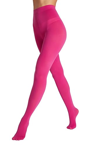 Seidiva Damen Strumpfhosen 80 DEN Blickdichte Strumpfhose Matte Damenstrumpfhosen in über 25 Farben (1x Fuchsie Rosa,L-XL) von Seidiva