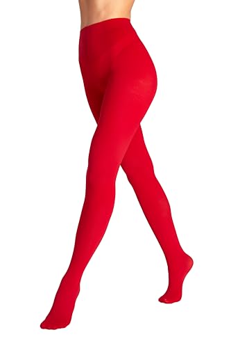 Seidiva Damen Strumpfhosen 80 DEN Blickdichte Strumpfhose Matte Damenstrumpfhosen in über 25 Farben (1x Rot,L-XL) von Seidiva