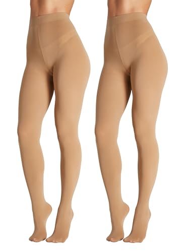 Seidiva Damen Strumpfhosen 80 DEN Blickdichte Strumpfhose Matte Damenstrumpfhosen in über 25 Farben (2x Dunkel Hautfarbe,S-M) von Seidiva