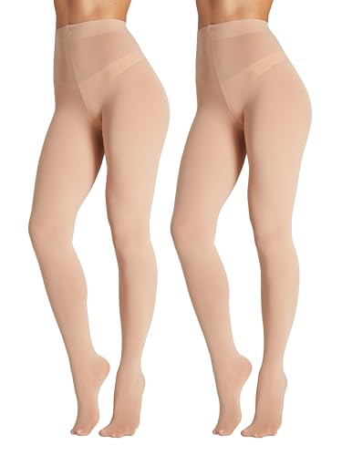Seidiva Damen Strumpfhosen 80 DEN Blickdichte Strumpfhose Matte Damenstrumpfhosen in über 25 Farben (2x Hell Hautfarbe,L-XL) von Seidiva