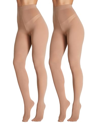 Seidiva Damen Strumpfhosen 80 DEN Blickdichte Strumpfhose Matte Damenstrumpfhosen in über 25 Farben (2x Tan Hautfarbe,L-XL) von Seidiva