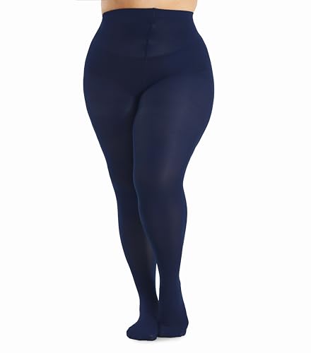 Seidiva Strumpfhose Damen Große Größen XL-4XL (44-62), 80D Plus Size Strumpfhosen Halb-Blickdicht, Bunte Damenstrumpfhosen Übergröß (Dunkelblau,XL) von Seidiva