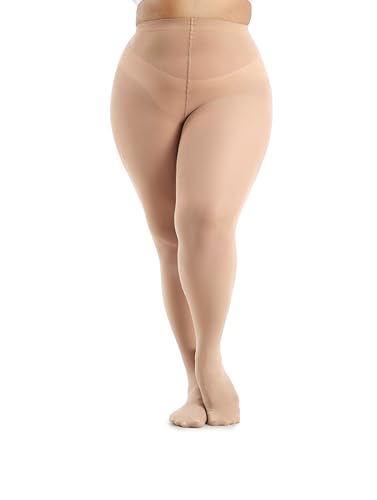 Seidiva Strumpfhose Damen Große Größen XL-4XL (44-62), 80D Plus Size Strumpfhosen Halb-Blickdicht, Bunte Damenstrumpfhosen Übergröß (Hell Hautfarbe,4XL) von Seidiva