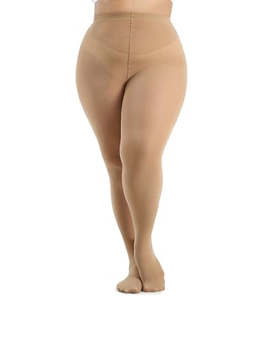 Seidiva Strumpfhose Damen Große Größen XL-4XL (44-62), 80D Plus Size Strumpfhosen Halb-Blickdicht, Bunte Damenstrumpfhosen Übergröß (Make-up Hautfarbe,4XL) von Seidiva