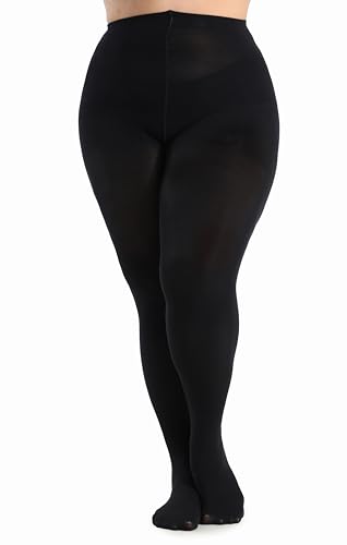Seidiva Strumpfhose Damen Große Größen XL-4XL (44-62), 80D Plus Size Strumpfhosen Halb-Blickdicht, Bunte Damenstrumpfhosen Übergröß (Schwarz,3XL) von Seidiva