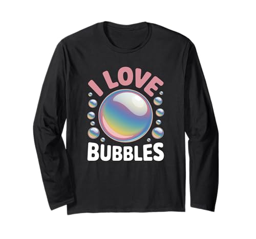 I Love Bubbles I Seifenblase Bläschen Kinder Mädchen Jungen Langarmshirt von Seifenblasen Seifen Blasen Bläschen Kinder