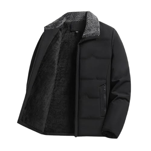 Seiizaa Herrenkleidung mittleren Alters und älterer Männer, dicker Autumn-Winter-Anzug, alter Mann, Jacke, Opa-black-L von Seiizaa