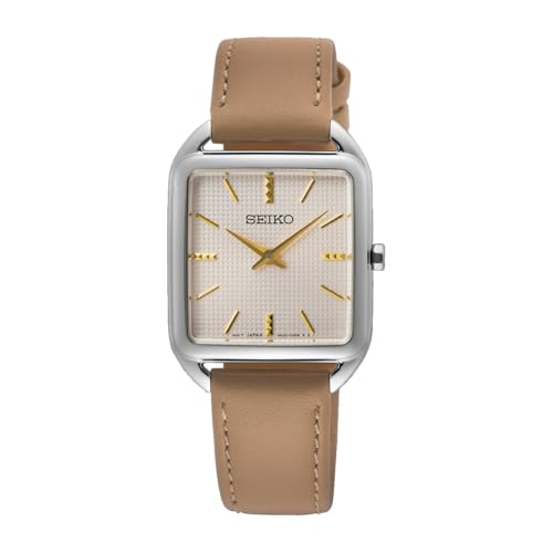 Seiko Damen Analog Quarz Uhr mit Leder Armband SWR089P1 von Seiko