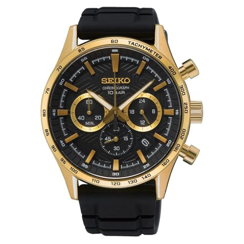 Seiko Herren Analog Quarz Uhr mit Silikon Armband SSB446P1 von Seiko