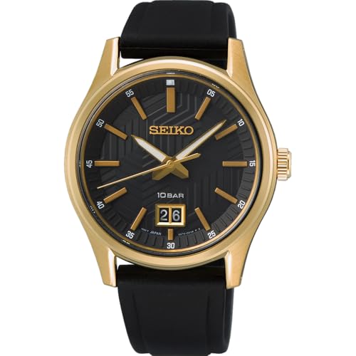 Seiko Herren Analog Quarz Uhr mit Silikon Armband SUR560P1 von Seiko