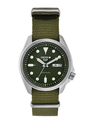 Seiko 5 Herren Sport grünes Zifferblatt grünes Nylonband SRPE65K1 Seiko 5 Herren Sport grünes Zifferblatt grünes Nylonband SRPE65K1 von Seiko