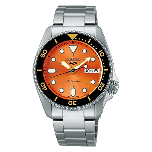 Seiko 5 Sports Unisex Armbanduhr Automatik Stahl/Orange SRPK35K1 von Seiko