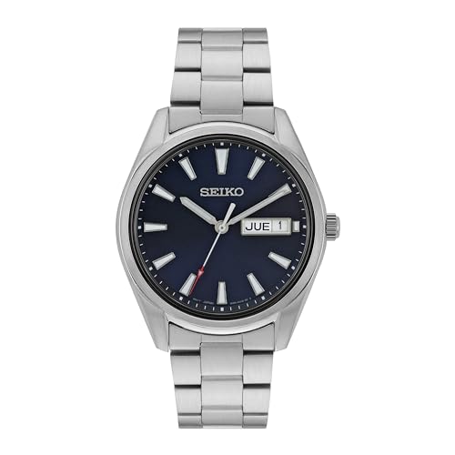 Seiko Damen-Uhr Quarz Edelstahl mit Edelstahlband SUR353P1, Blau von Seiko